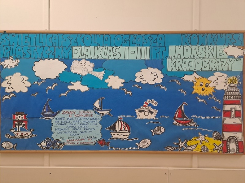 Konkurs plastyczny dla klas I-III pt. ,,Morskie krajobrazy"