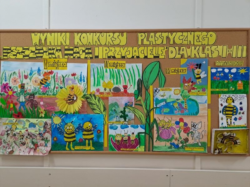 Wyniki konkursu plastycznego dla klas I-III pt. "Pszcz&oacute;łka Maja i przyjaciele".
