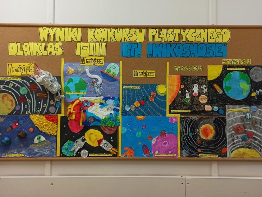 Wyniki konkursu plastycznego dla klas I-III pt. ,,W kosmosie&quot;